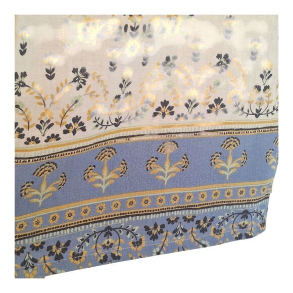 Joie 100% Linen Floral Wide Leg Pant Large Lagenlook Boho Hippie Coastal Pull On - Picture 8 of 16